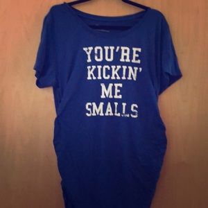 ‘You’re Kicking Me Smalls” Maternity t-shirt